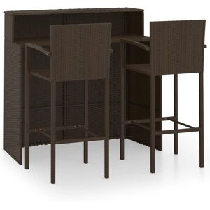 BERKFIELD HOME Mayfair 3 Piece Garden Bar Set Brown