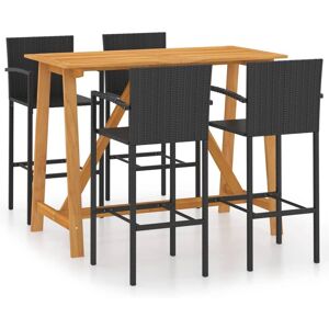 BERKFIELD HOME Mayfair 5 Piece Garden Bar Set Black