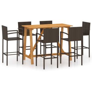 BERKFIELD HOME Mayfair 7 Piece Garden Bar Set Brown