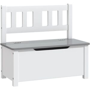 BERKFIELD HOME Mayfair Children Storage Bench White and Grey 60x30x55 cm mdf