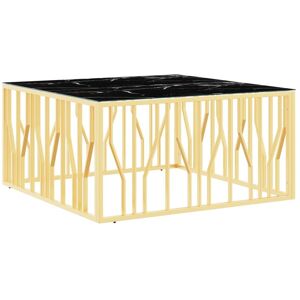 BERKFIELD HOME Mayfair Coffee Table Gold 100x100x50 cm Stainless Steel and Glass