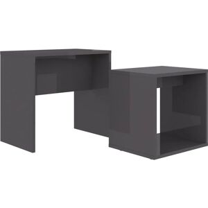 Berkfield Home - Mayfair Coffee Table Set High Gloss Grey 48x30x45 cm Engineered Wood