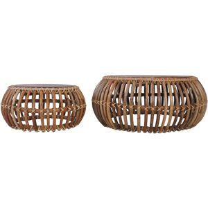 BERKFIELD HOME Mayfair Coffee Tables 2 pcs Natural Rattan