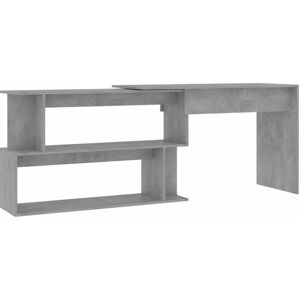 BERKFIELD HOME Mayfair Corner Desk Concrete Grey 200x50x76 cm Engineered Wood