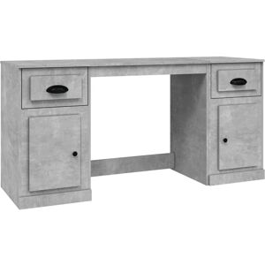 BERKFIELD HOME Mayfair Desk with Cabinet Concrete Grey Engineered Wood