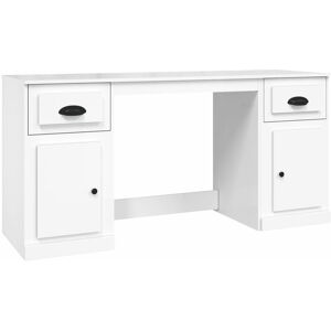 BERKFIELD HOME Mayfair Desk with Cabinet High Gloss White Engineered Wood