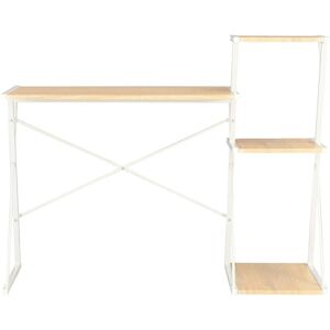 BERKFIELD HOME Mayfair Desk with Shelf White and Oak 116x50x93 cm