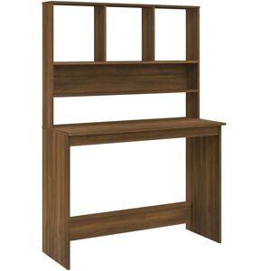 BERKFIELD HOME Mayfair Desk with Shelves Brown Oak 110x45x157 cm Engineered Wood