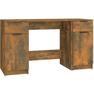 Berkfield Home - Mayfair Desk with Side Cabinet Smoked Oak Engineered Wood