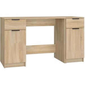 Berkfield Home - Mayfair Desk with Side Cabinet Sonoma Oak Engineered Wood