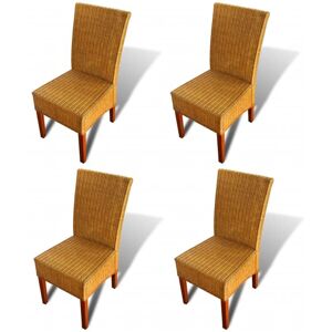 Berkfield Home - Mayfair Dining Chairs 4 pcs Brown Natural Rattan