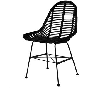 Berkfield Home - Mayfair Dining Chairs 6 pcs Black Natural Rattan