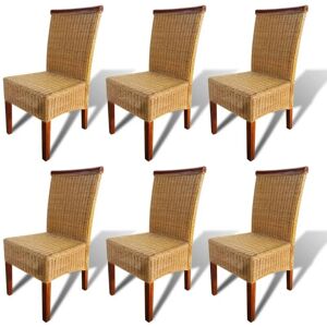 Berkfield Home - Mayfair Dining Chairs 6 pcs Brown Natural Rattan