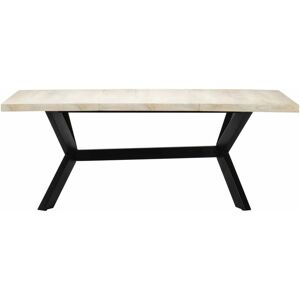 BERKFIELD HOME Mayfair Dining Table White 200x100x75 cm Solid Mango Wood