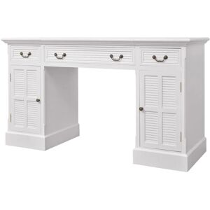 BERKFIELD HOME Mayfair Double Pedestal Desk White 140x48x80 cm