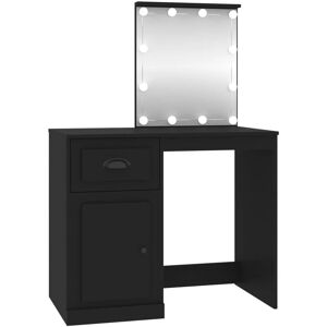 BERKFIELD HOME Mayfair Dressing Table with led Black 90x50x132.5 cm Engineered Wood