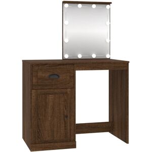 Berkfield Home - Mayfair Dressing Table with led Brown Oak 90x50x132.5 cm Engineered Wood