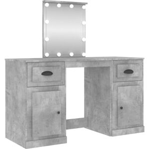 BERKFIELD HOME Mayfair Dressing Table with led Concrete Grey 130x50x132.5 cm