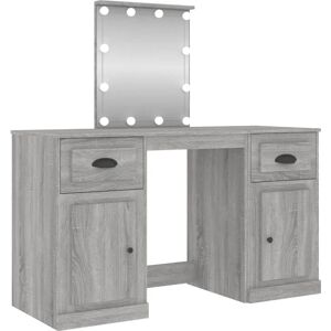 BERKFIELD HOME Mayfair Dressing Table with led Grey Sonoma 130x50x132.5 cm