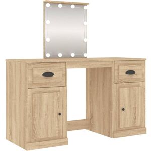 BERKFIELD HOME Mayfair Dressing Table with LED Sonoma Oak 130x50x132.5 cm