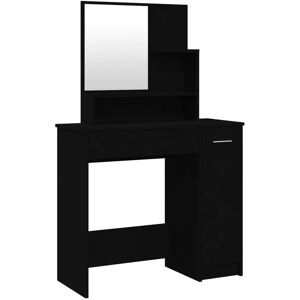 BERKFIELD HOME Mayfair Dressing Table with Mirror Black 86.5x35x136 cm