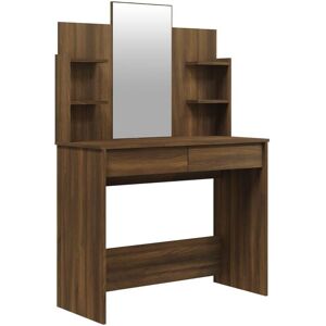 BERKFIELD HOME Mayfair Dressing Table with Mirror Brown Oak 96x40x142 cm