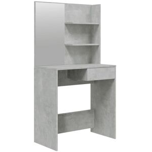 BERKFIELD HOME Mayfair Dressing Table with Mirror Concrete Grey 74.5x40x141 cm