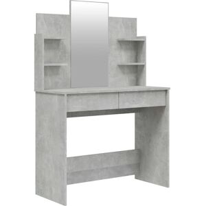 BERKFIELD HOME Mayfair Dressing Table with Mirror Concrete Grey 96x40x142 cm