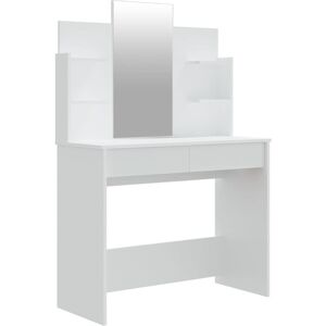 BERKFIELD HOME Mayfair Dressing Table with Mirror White 96x40x142 cm