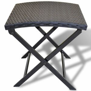 BERKFIELD HOME Mayfair Folding Stool Poly Rattan Black