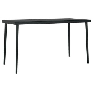 BERKFIELD HOME Mayfair Garden Dining Table Black 140x70x74 cm Steel and Glass