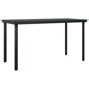 BERKFIELD HOME Mayfair Garden Dining Table Black 140x70x74 cm Steel and Glass