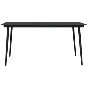 BERKFIELD HOME Mayfair Garden Dining Table Black 190x90x74 cm Steel and Glass