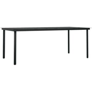 BERKFIELD HOME Mayfair Garden Dining Table Black 200x100x74 cm Steel and Glass