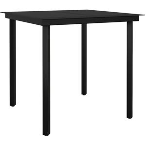 BERKFIELD HOME Mayfair Garden Dining Table Black 80x80x74 cm Steel and Glass