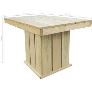 BERKFIELD HOME Mayfair Garden Table 110x75x74 cm Impregnated Pinewood