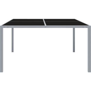 BERKFIELD HOME Mayfair Garden Table 130x130x72 cm Grey Steel and Glass