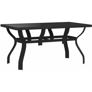 BERKFIELD HOME Mayfair Garden Table Black 140x70x70 cm Steel and Glass