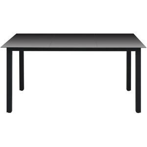 BERKFIELD HOME Mayfair Garden Table Black 150x90x74 cm Aluminium and Glass