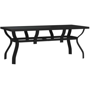 BERKFIELD HOME Mayfair Garden Table Black 180x80x70 cm Steel and Glass