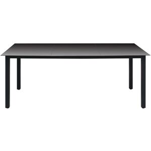 BERKFIELD HOME Mayfair Garden Table Black 190x90x74 cm Aluminium and Glass