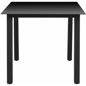 BERKFIELD HOME Mayfair Garden Table Black 80x80x74 cm Aluminium and Glass