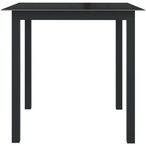 BERKFIELD HOME Mayfair Garden Table Black 80x80x74 cm Aluminium and Glass