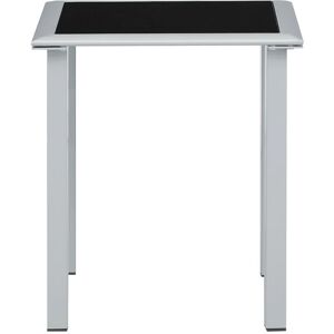 BERKFIELD HOME Mayfair Garden Table Black and Silver 41x41x45 cm Steel and Glass