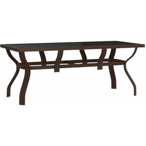 BERKFIELD HOME Mayfair Garden Table Brown and Black 180x80x70 cm Steel and Glass
