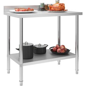 Berkfield Home - Mayfair Kitchen Work Table with Backsplash 100x60x93 cm Stainless Steel