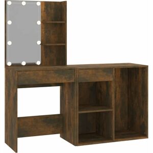 Berkfield Home - Mayfair led Dressing Table with Cabinet Smoked Oak Engineered Wood