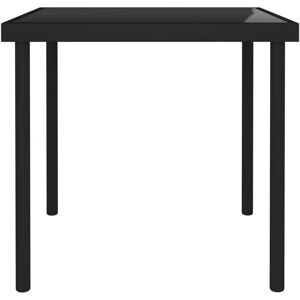 BERKFIELD HOME Mayfair Outdoor Dining Table Black 80x80x72 cm Glass and Steel