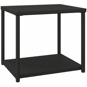 BERKFIELD HOME Mayfair Side Table Black 55x45x49 cm Poly Rattan