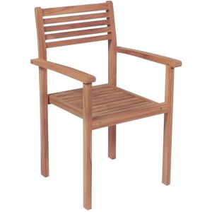 BERKFIELD HOME Mayfair Stackable Garden Chairs 6 pcs Solid Teak Wood